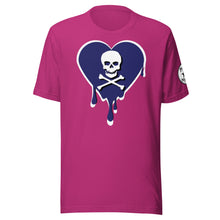 Load image into Gallery viewer, Skull Navy Heart Drips Unisex t-shirt
