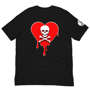 Skull Red Heart Drips Unisex t-shirt