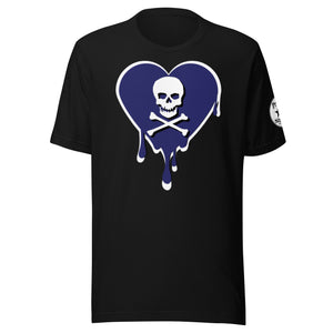 Skull Navy Heart Drips Unisex t-shirt