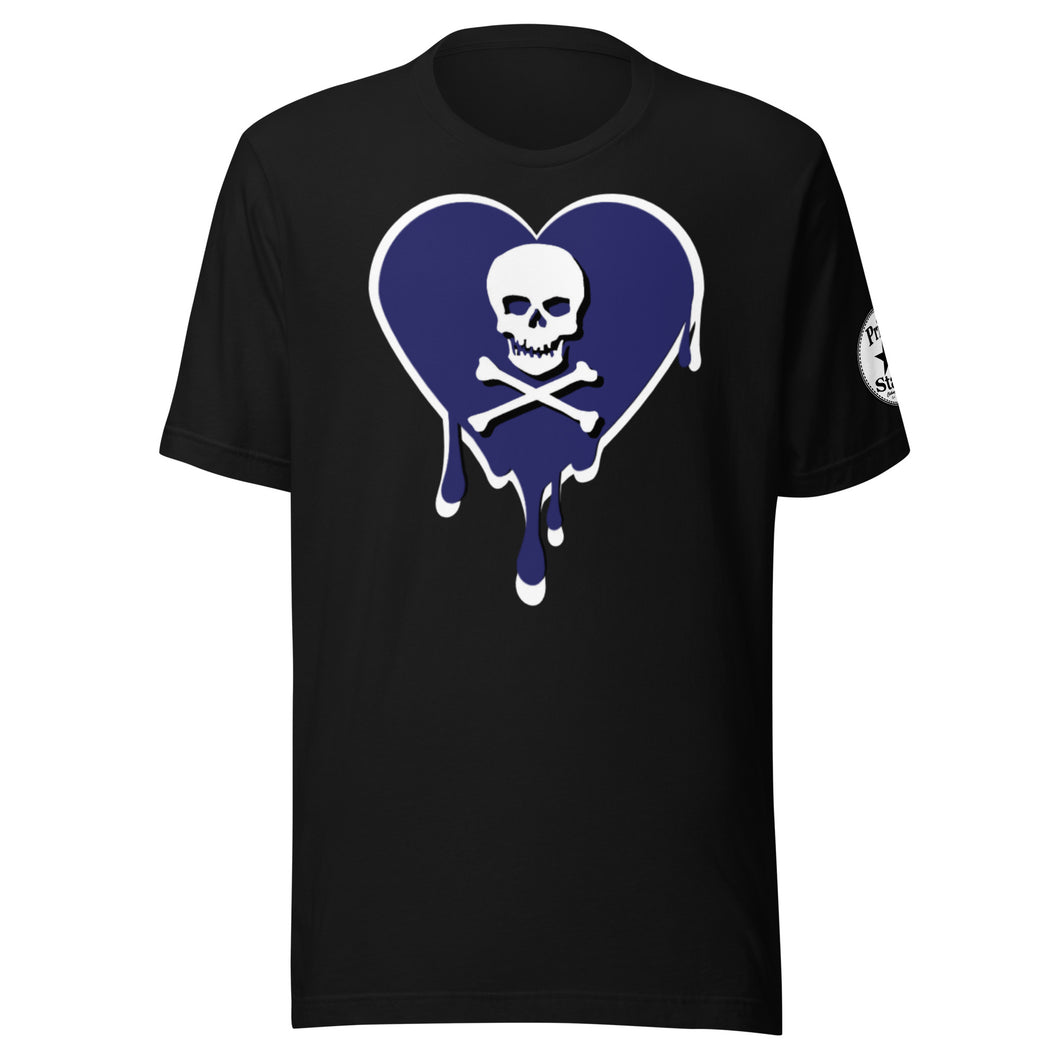 Skull Navy Heart Drips Unisex t-shirt