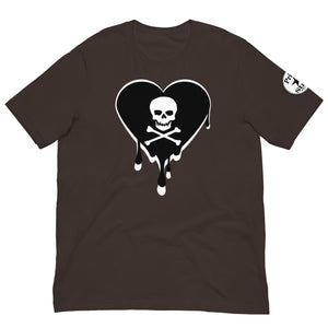 Skull Heart Drips BW Unisex t-shirt