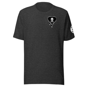 Skull Black Heart Drips Chest Unisex t-shirt