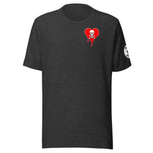 Load image into Gallery viewer, Skull Red Heart Drips chest Unisex t-shirt
