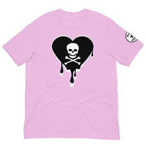 Skull Heart Drips BW Unisex t-shirt