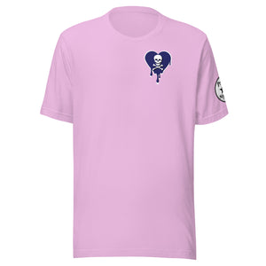Skull navy heart drips chest  Unisex t-shirt