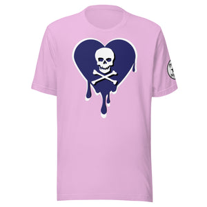 Skull Navy Heart Drips Unisex t-shirt