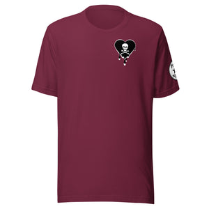 Skull Black Heart Drips Chest Unisex t-shirt