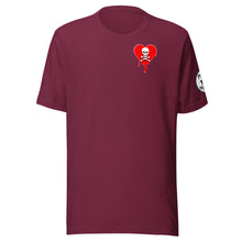 Load image into Gallery viewer, Skull Red Heart Drips chest Unisex t-shirt

