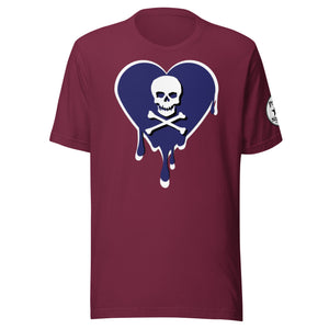Skull Navy Heart Drips Unisex t-shirt