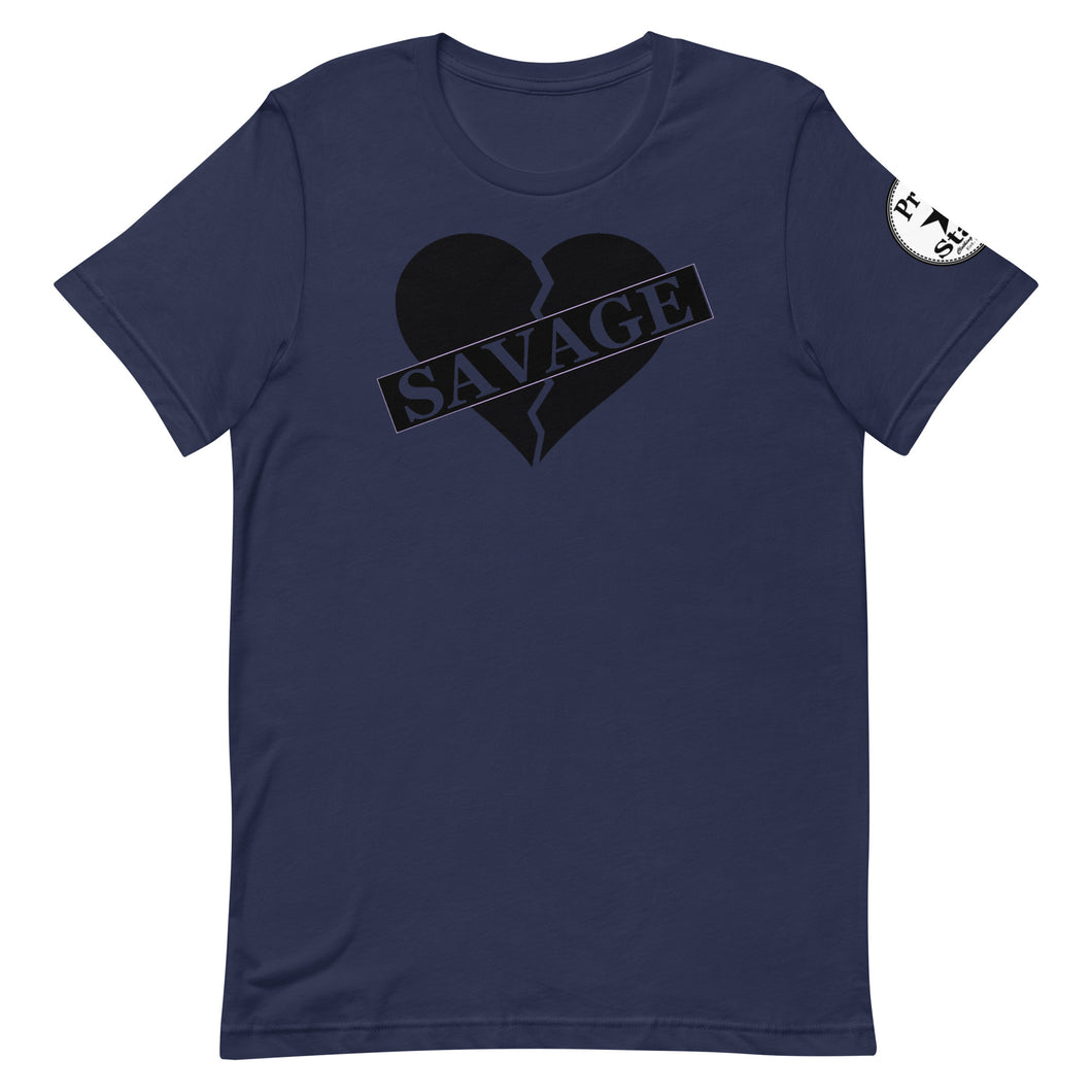 Broken Heart Savage Black Unisex t-shirt