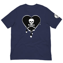 Load image into Gallery viewer, Skull Heart Drips BW Unisex t-shirt
