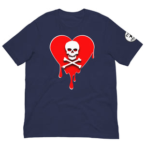 Skull Red Heart Drips Unisex t-shirt