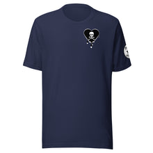 Load image into Gallery viewer, Skull Black Heart Drips Chest Unisex t-shirt
