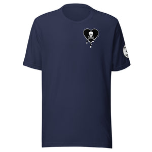 Skull Black Heart Drips Chest Unisex t-shirt