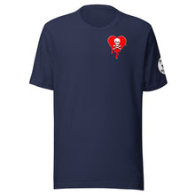Load image into Gallery viewer, Skull Red Heart Drips chest Unisex t-shirt
