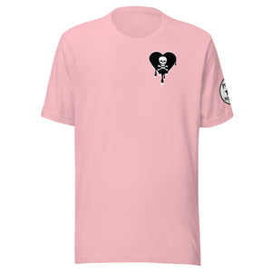Skull Black Heart Drips Chest Unisex t-shirt