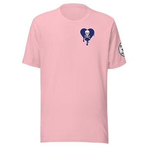 Skull navy heart drips chest  Unisex t-shirt