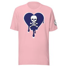 Load image into Gallery viewer, Skull Navy Heart Drips Unisex t-shirt

