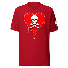 Load image into Gallery viewer, Skull Red Heart Drips Unisex t-shirt
