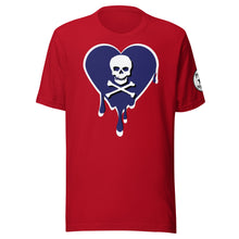 Load image into Gallery viewer, Skull Navy Heart Drips Unisex t-shirt
