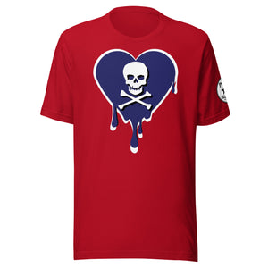 Skull Navy Heart Drips Unisex t-shirt