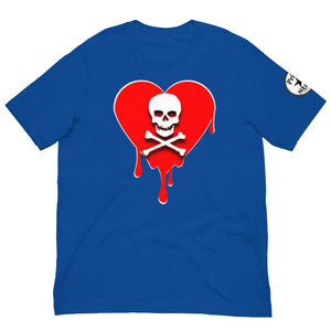 Skull Red Heart Drips Unisex t-shirt