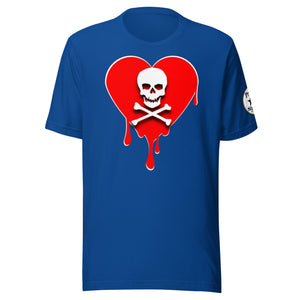 Skull Red Heart Drips Unisex t-shirt
