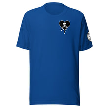 Load image into Gallery viewer, Skull Black Heart Drips Chest Unisex t-shirt
