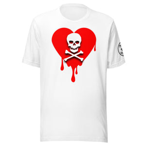 Skull Red Heart Drips Unisex t-shirt