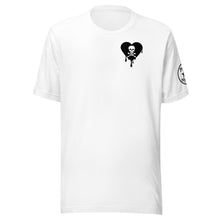 Load image into Gallery viewer, Skull Black Heart Drips Chest Unisex t-shirt
