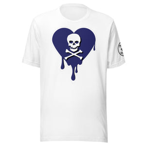 Skull Navy Heart Drips Unisex t-shirt