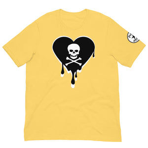 Skull Heart Drips BW Unisex t-shirt