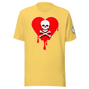 Skull Red Heart Drips Unisex t-shirt