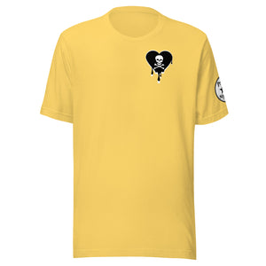 Skull Black Heart Drips Chest Unisex t-shirt