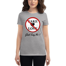 Load image into Gallery viewer, Fake Love JSN Women&#39;s short sleeve t-shirt
